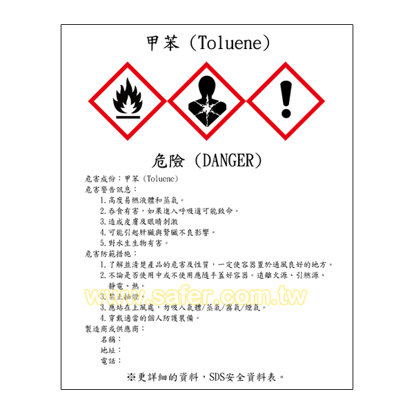 危害物標示/GHS標示(貼紙)-2